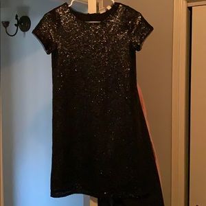 gap, black sequined midi dress, children xl (12)